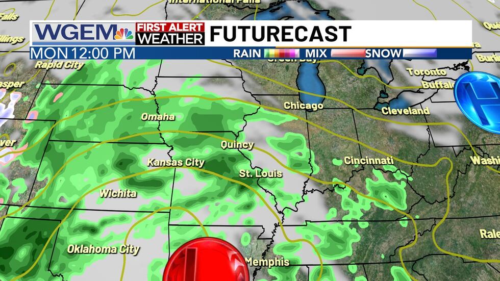 Monday looks rainy