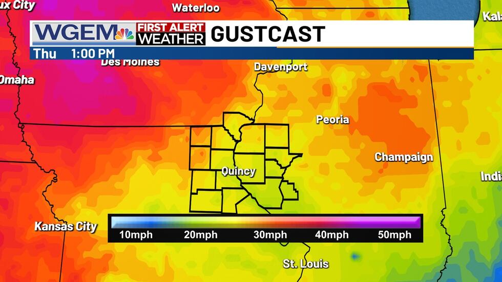 Breezy conditions will develop Thursday and Friday