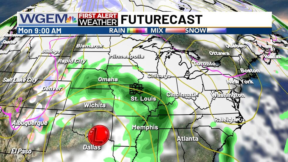 Rain looks likely Monday