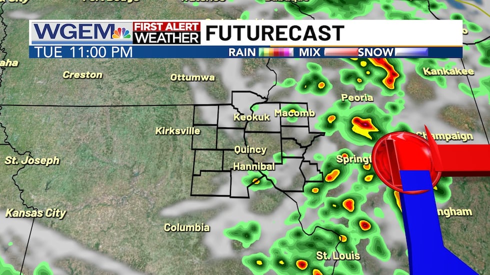 Isolated showers are possible late Thursday night
